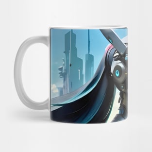 Anime Cybernetic Female Soldier Cyborg Mecha futuristic poster Mug